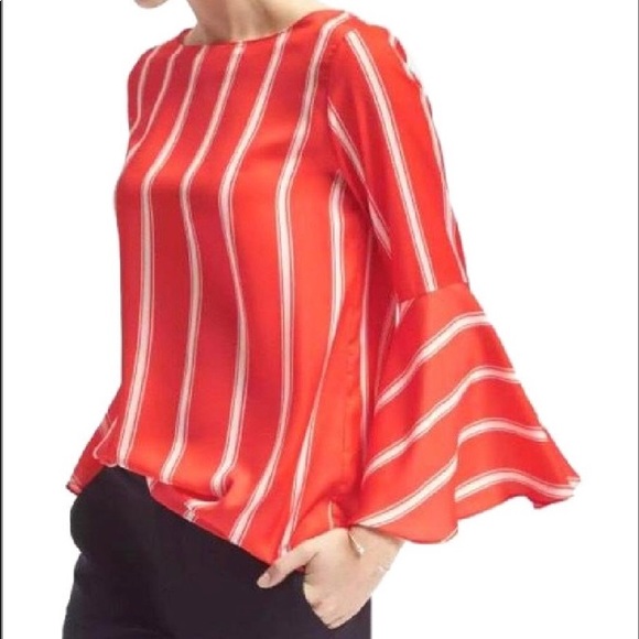 Banana Republic Tops - NWOT Red Bell-Sleeve Blouse